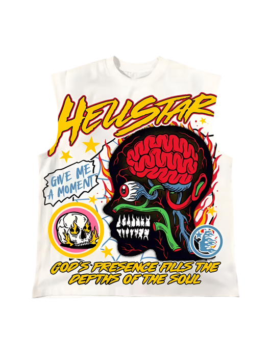 Graphic sleeveless tank top