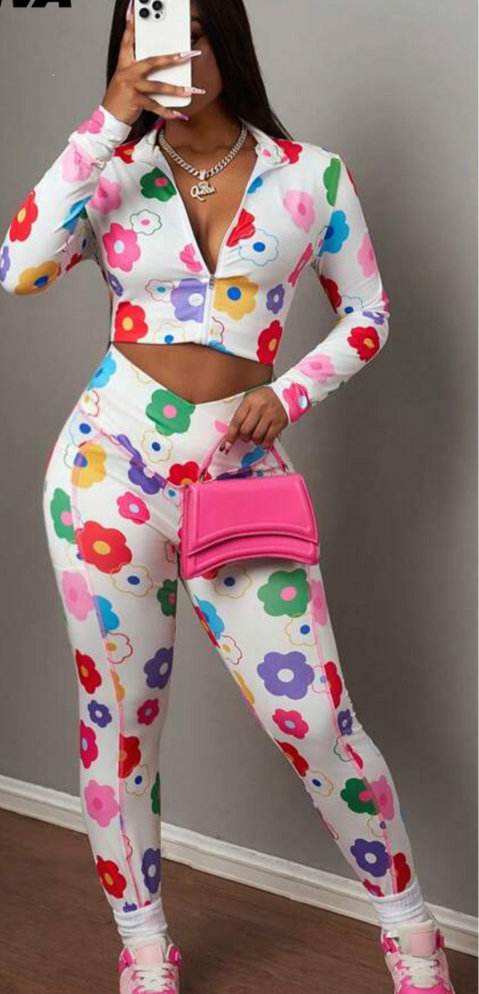 Colorful flowers set