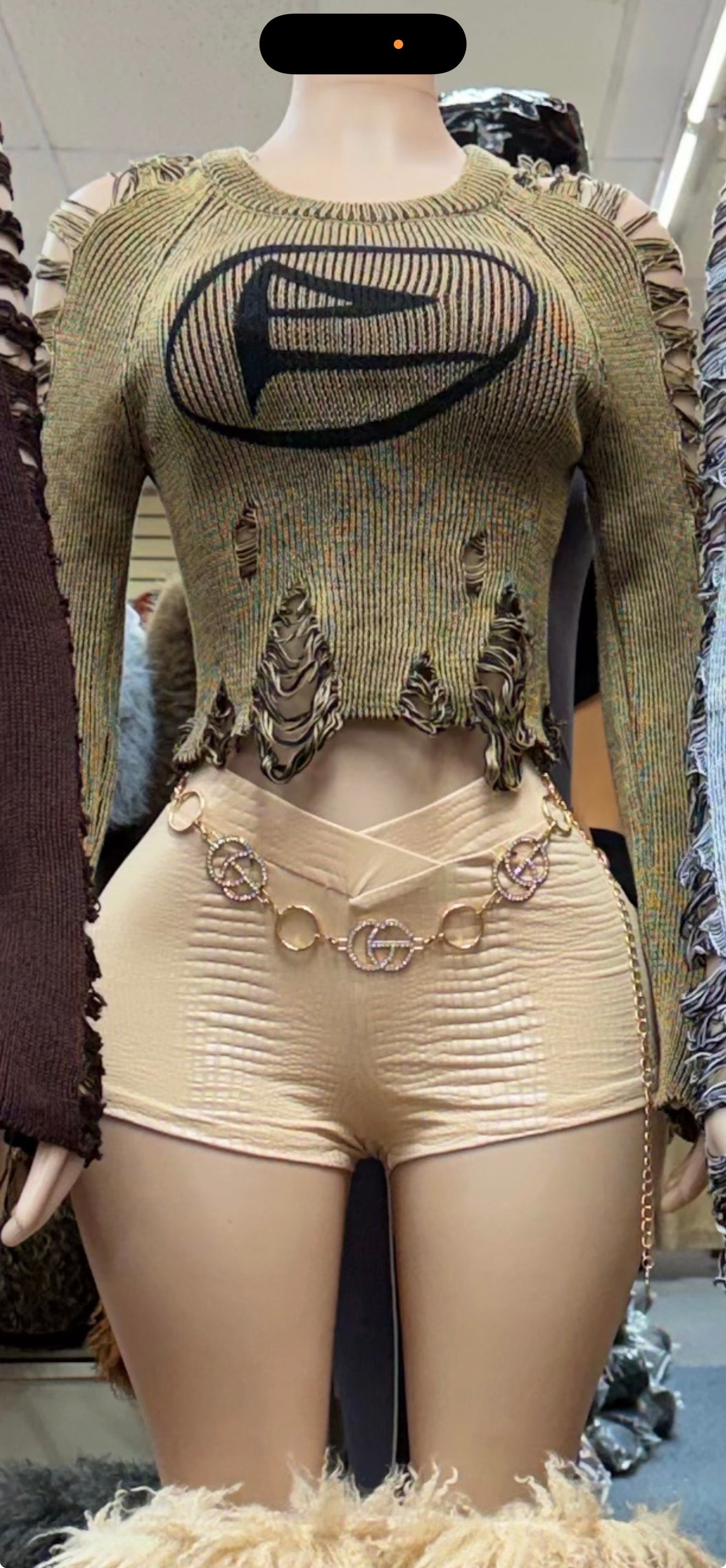 Fox Leather Style Leather Shorts for Women front view