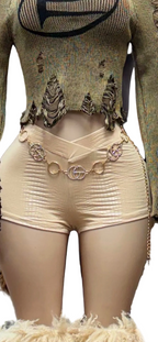 Fox Leather Style Leather Shorts for Women chic look