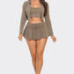 Inside Tank Top Jacket And Skort 3 Pieces Set