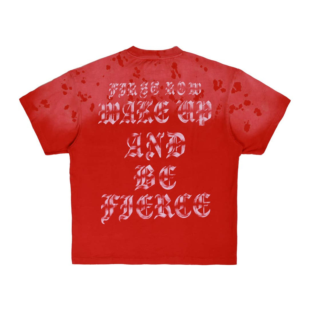 WAKE UP AND BE FIERCE APPLIQUE TEE
