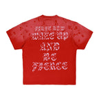 WAKE UP AND BE FIERCE APPLIQUE TEE