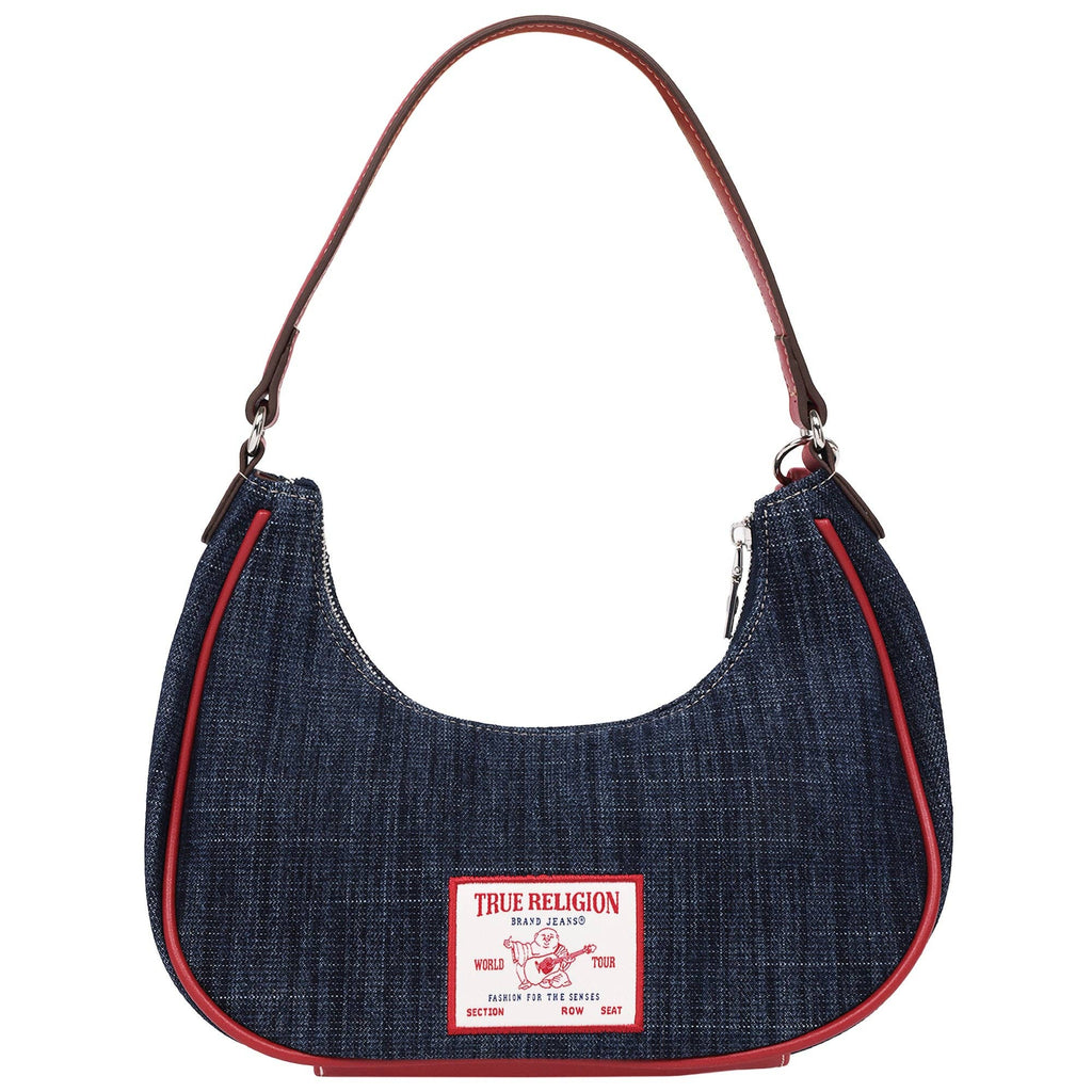 True Religion Wing Motif Denim Hobo Bag