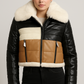 Aviator Luxe Colorblock Shearling Jacket