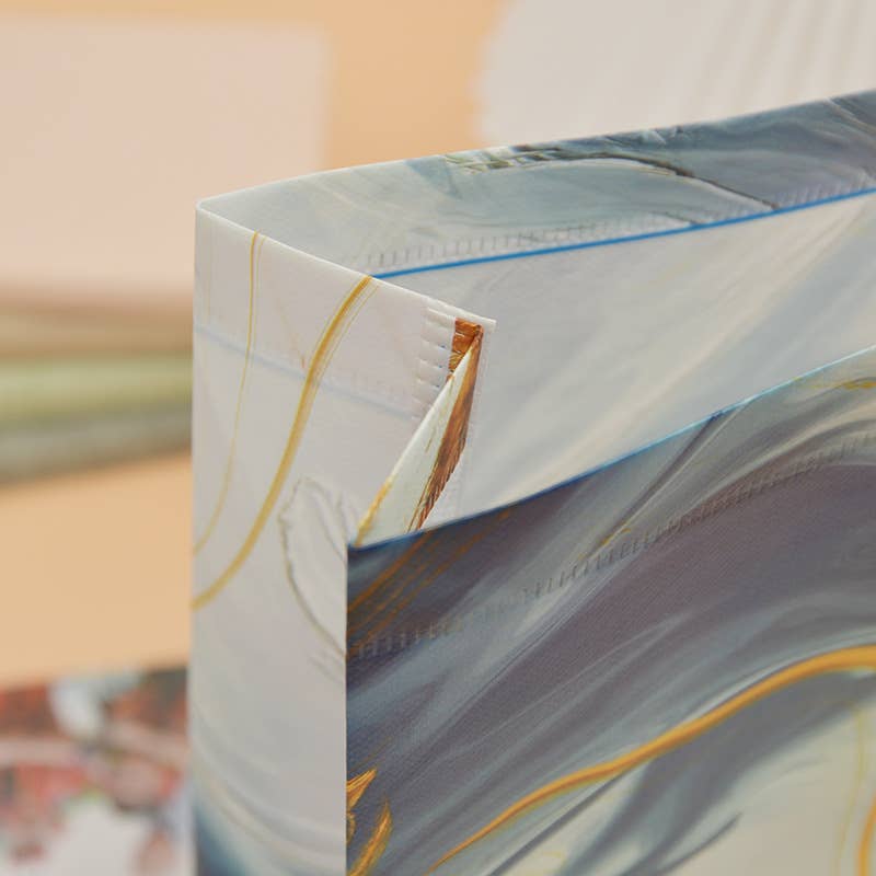 50pc, 3 Size Blue Gold Marble Paint Swirl Non-woven Gift Bag