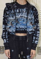 made in heaven stardust zip up hoodie black