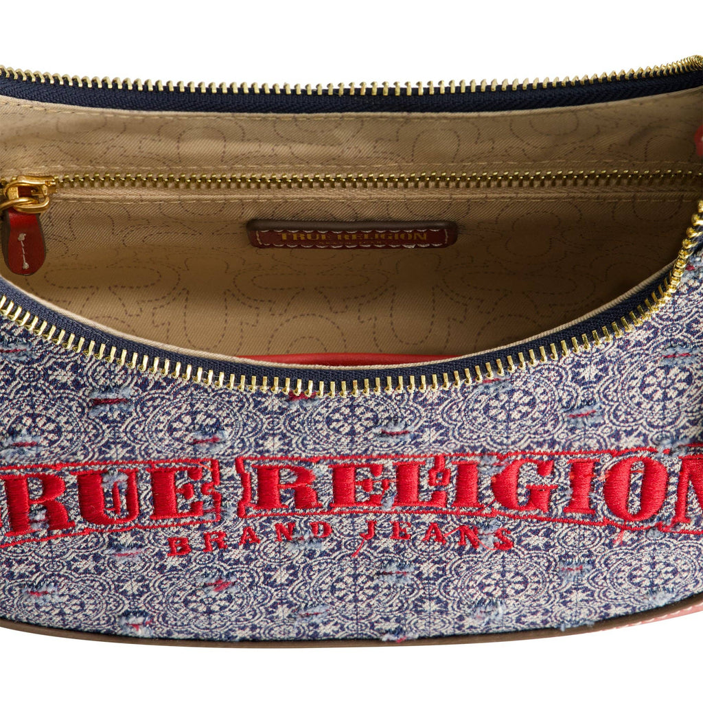 True Religion Striped Denim Small Hobo