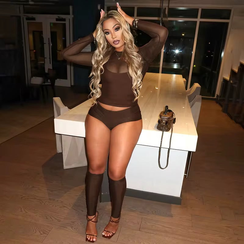 diva heat 4 piece mesh set women outfit