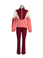 Striped sweatshirt set leggings tracksuit