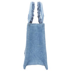 True Religion Multi-Stripe Denim Modern Tote with Removable Crossbody Strap
