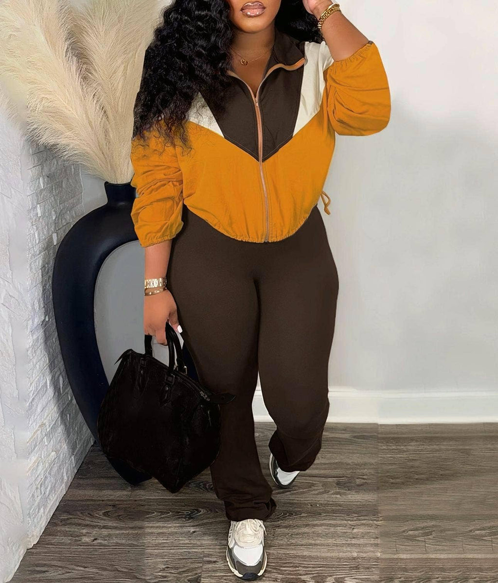 Striped sweatshirt set leggings tracksuit