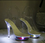 LED Light Up Platform Stiletto clear platform high heels