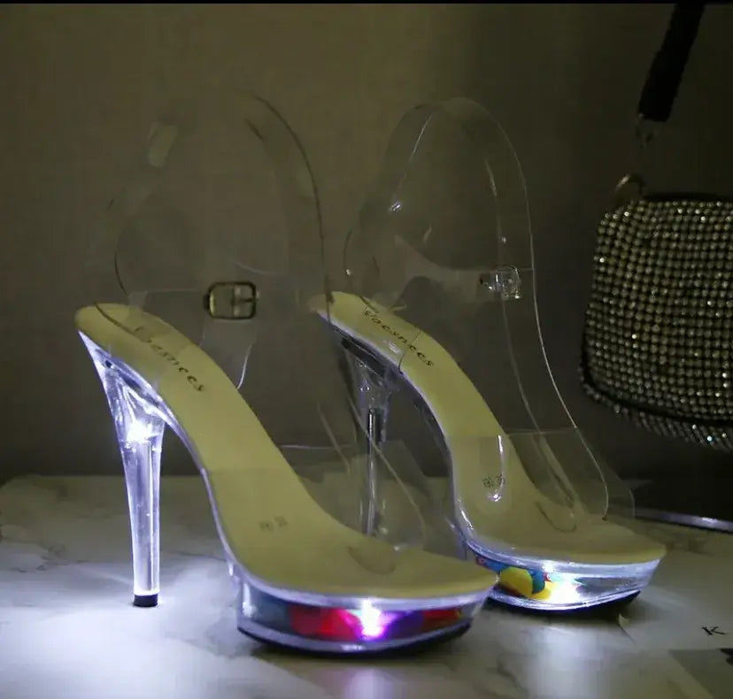 LED Light Up Platform Stiletto clear platform high heels