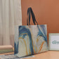 50pc, 3 Size Blue Gold Marble Paint Swirl Non-woven Gift Bag