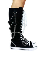 rawr xd black white chain detail sneakers