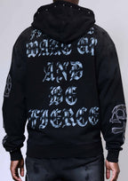 wake up and be fierce applique full zip hoodie stylish hoodie