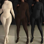 Mock Neck 2-Piece Bodysuit Set for Women front view
