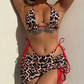 Leopard print reversible set