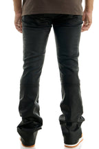 Waxed Pleat Flare Pants side angle fashion photo
