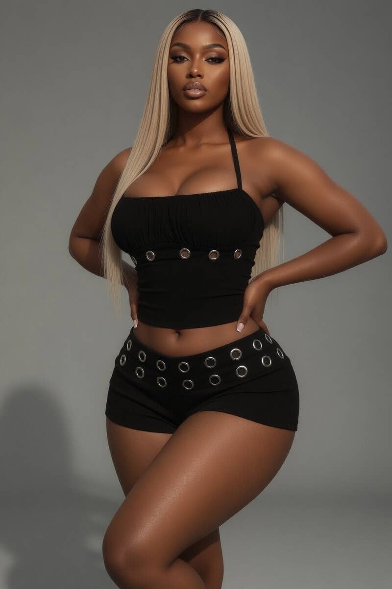 HALTER TANK AND MINI SHORTS SET