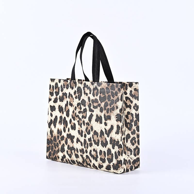 50pcs, 4 Sizes Leopard Animal Print Non-woven Gift Bag
