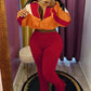 Striped sweatshirt set leggings tracksuit