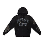 wake up and be fierce applique full zip hoodie modern streetwear