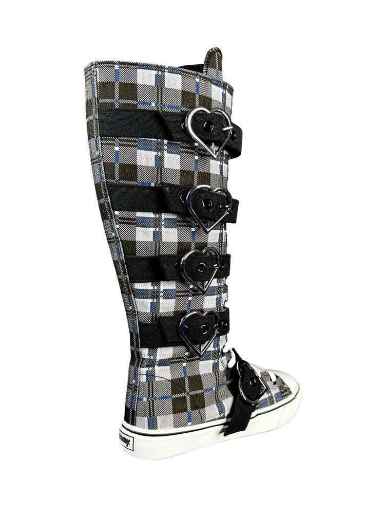 rawr xd hearts black plaid punk aesthetic shoes