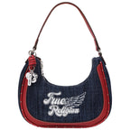 True Religion Wing Motif Denim Hobo Bag