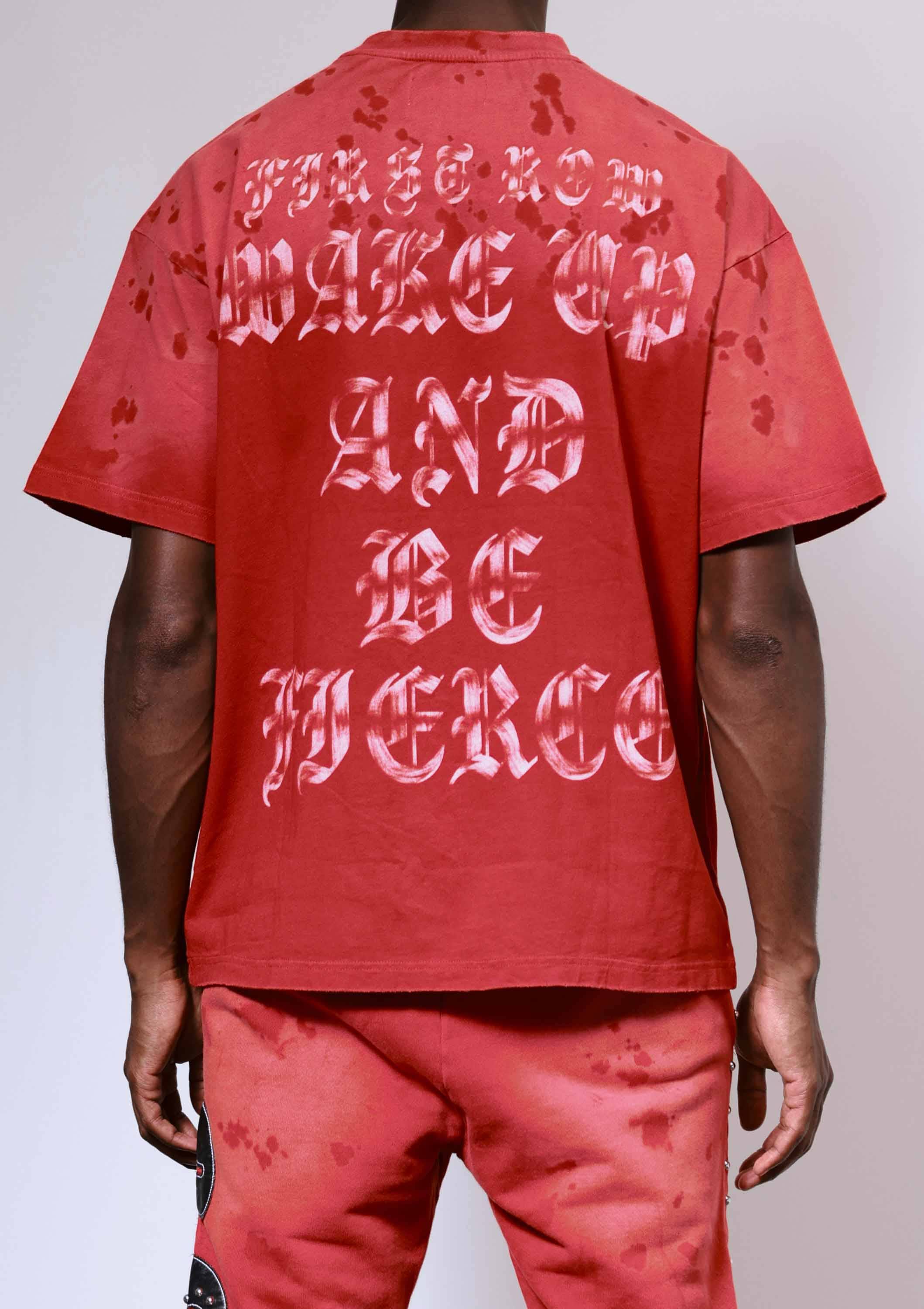 WAKE UP AND BE FIERCE APPLIQUE TEE