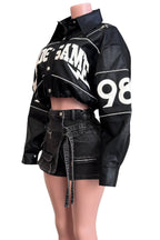 end game leather varsity trendy varsity jacket