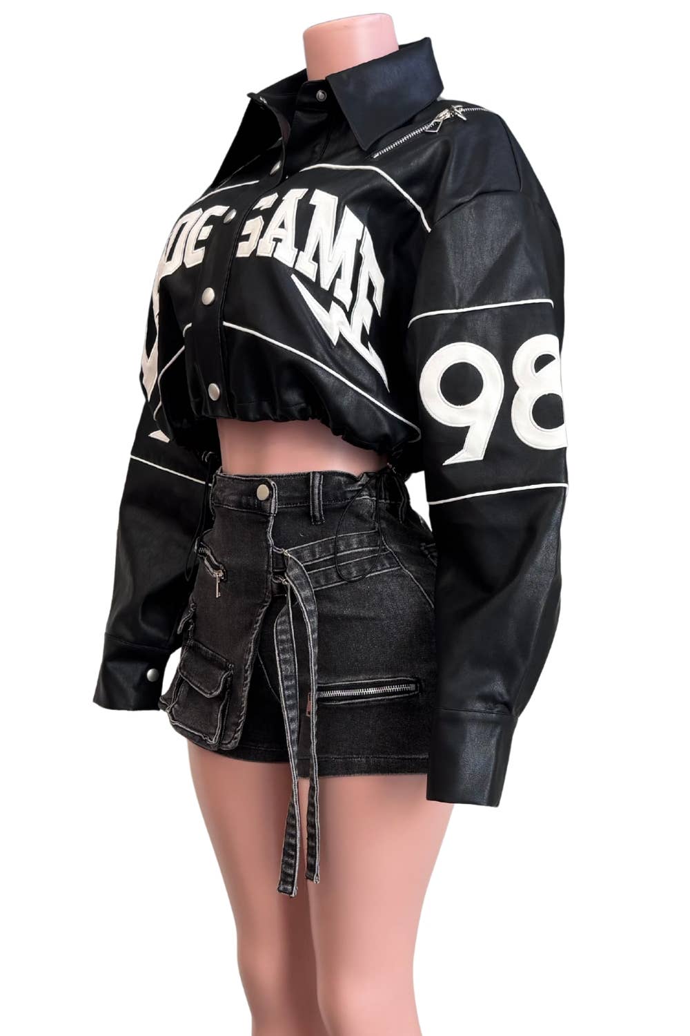 end game leather varsity trendy varsity jacket