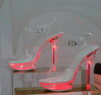 LED Light Up Platform Stiletto glowing platform stilettos
