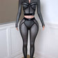 POPCORN MESH LONG SLEEVE TOP & LEGGING SET