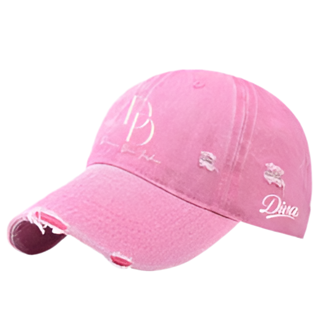 Distressed Denim Diva Cap"