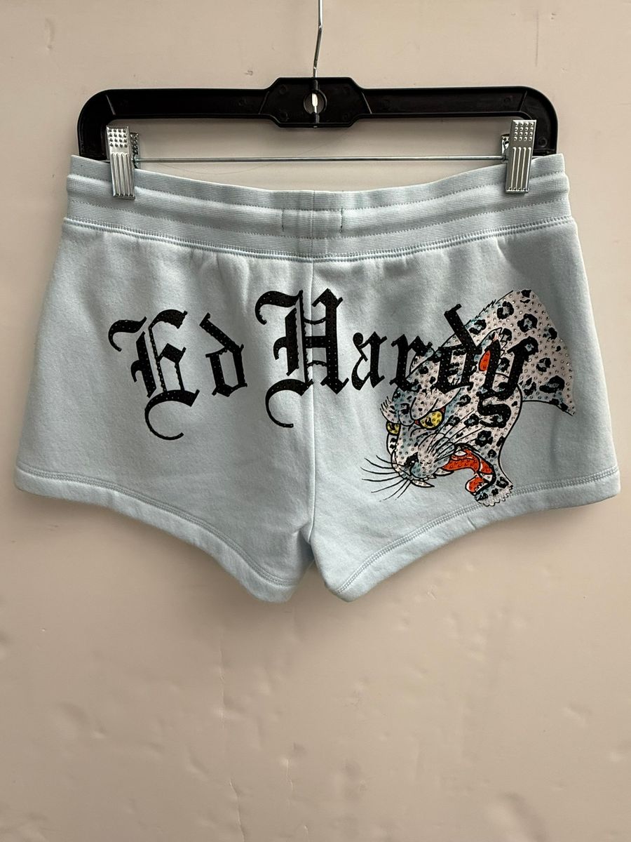 BLUE LEOPARD FLEECE SHORT