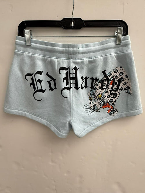 BLUE LEOPARD FLEECE SHORT cozy loungewear
