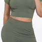 2 Pcs Seamless V Neck Split Neck Top and Legging Set