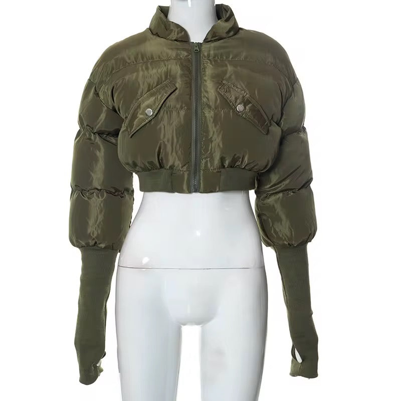 Diva Drip Cropped Puffer jacket women streetwear