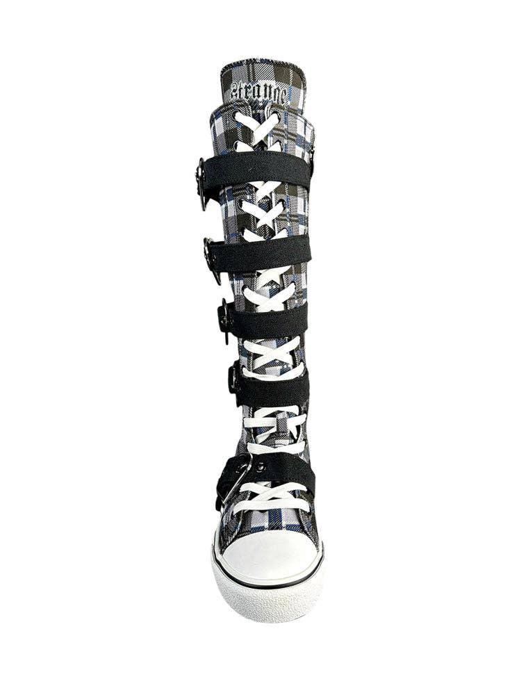 rawr xd hearts black plaid heart buckle sneakers