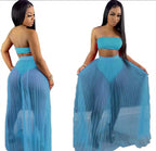 Tubed top skirt set
