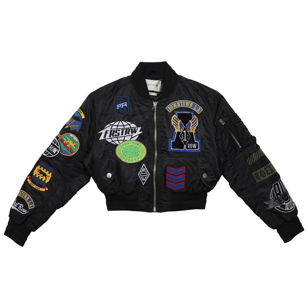 Coexist Multi Patches MA-1 Jacket for Women streetwear look