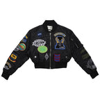 Coexist Multi Patches MA-1 Jacket for Women streetwear look