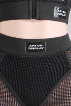 popcorn mesh long sleeve top legging set trendy mesh outfit