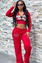 Graphic Tracksuit Set for Women front view