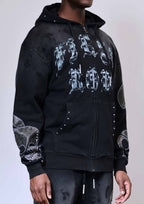 wake up and be fierce applique full zip hoodie fashion hoodie