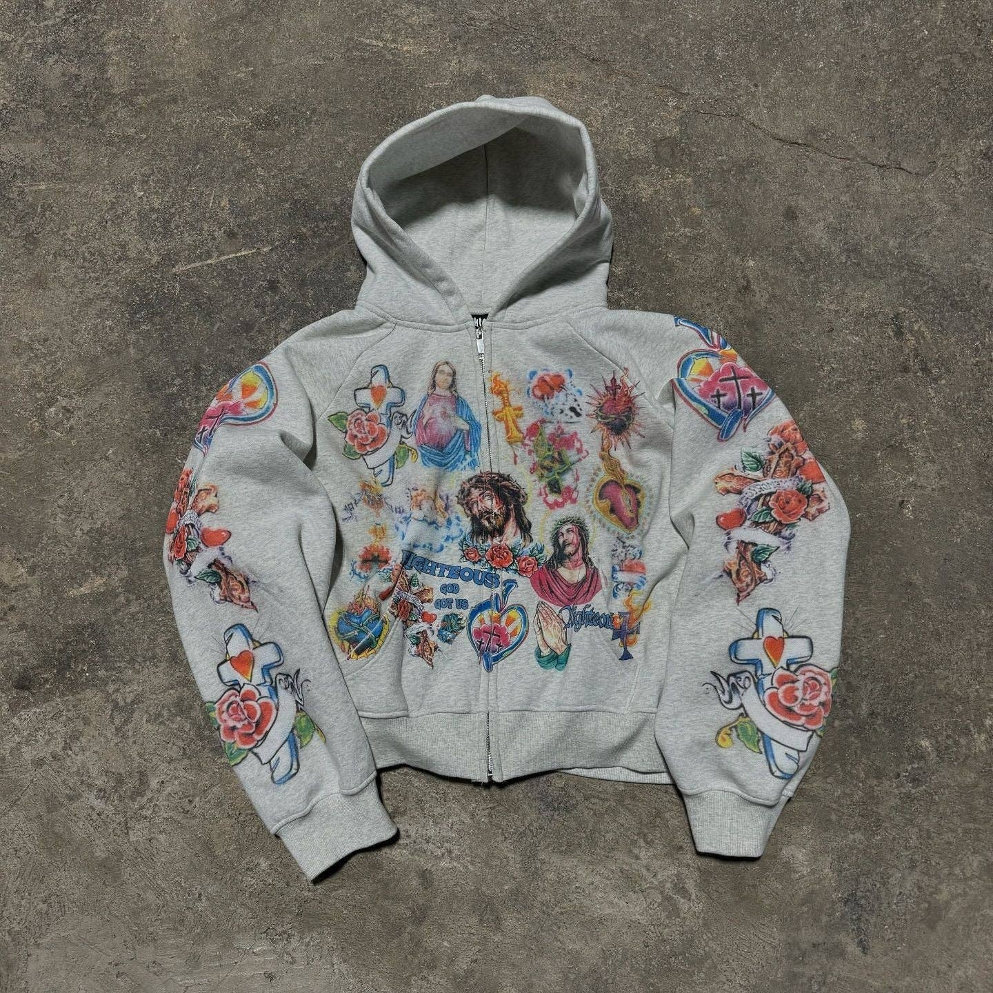 Retro Gothic Style Letter Printed Hoodie Casual Sweatshirt