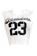 NT1146A Graphic Crop Hoodie Top