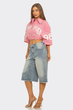 Crop Zip Detail Shirt Jacket